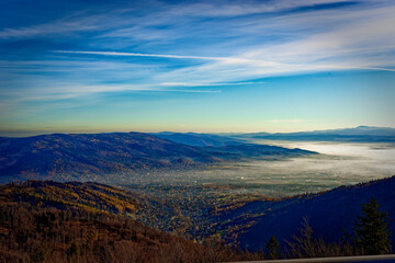 high in the mountains on a cold day