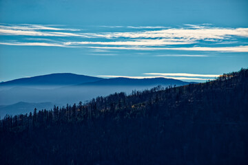 high in the mountains on a cold day