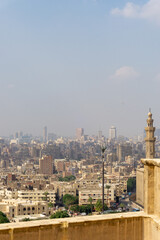 Cairo city seen from the citadel of Saladin, on a sunny day, with a lot of pollution