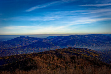 high in the mountains on a cold day