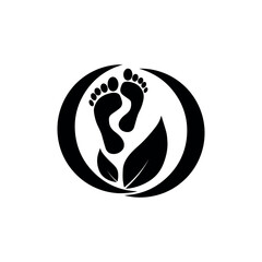 yin yang symbol of harmony. footprints icon. leaf. vector illustration. two legs. logo or icon. clean and healthy legs and feet, toes. medicine podiatrist. health. leaves. nature. sheet. plants. eco.
