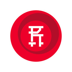 Obraz premium Letter R - logo in japanese style. Logotype or mark.