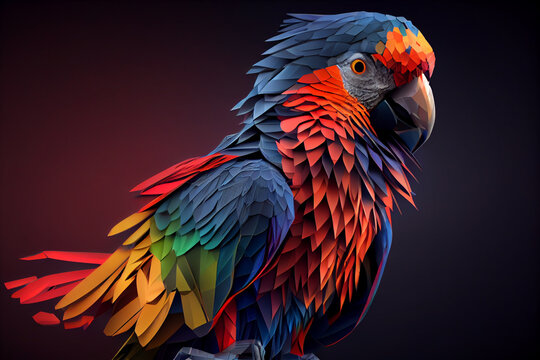 Beautiful abstract geometric parrot concept, contemporary colors and mood social background.

