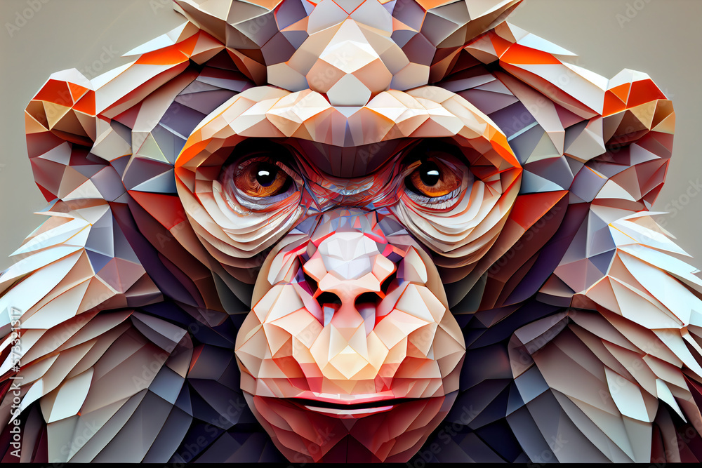 Poster Beautiful abstract monkey background. Generative AI technology.