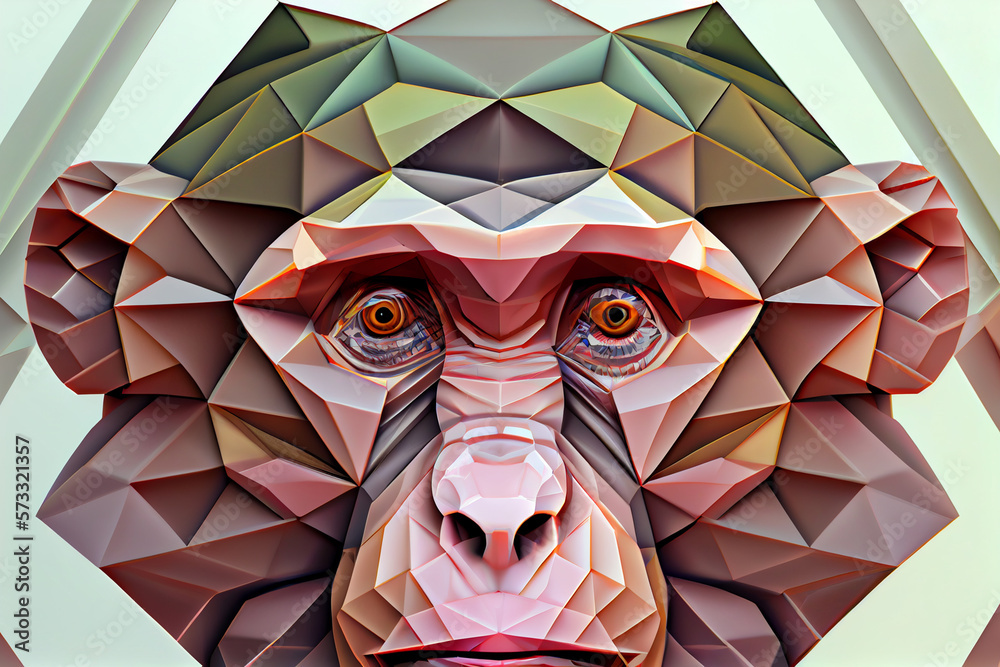 Poster Beautiful abstract monkey background. Generative AI technology.