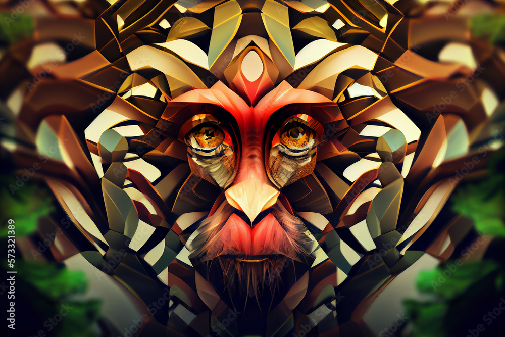 Poster Beautiful abstract monkey background. Generative AI technology.