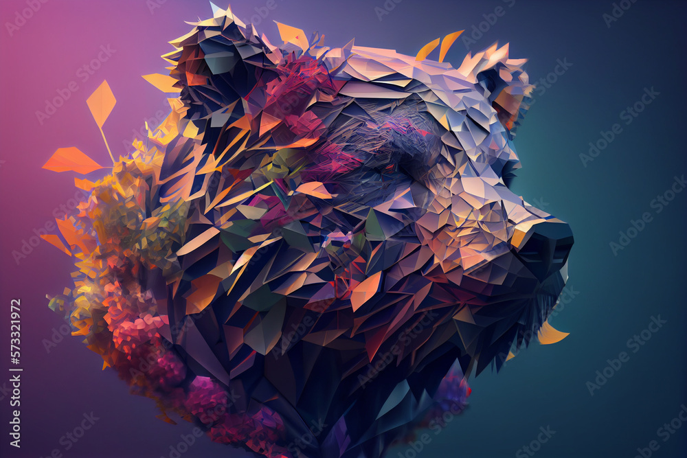 Poster beautiful abstract bear background. generative ai technology.