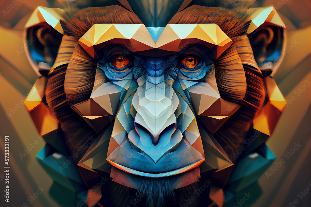 Aufkleber beautiful abstract monkey background. generative ai technology