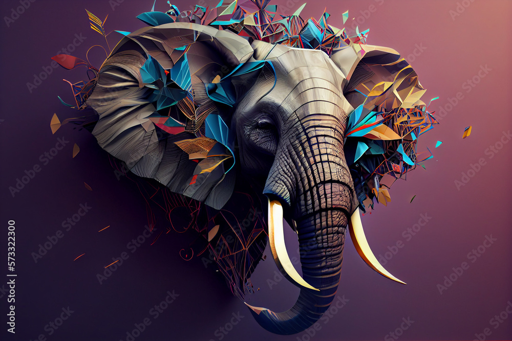 Aufkleber beautiful abstract elephant background. generative ai technology