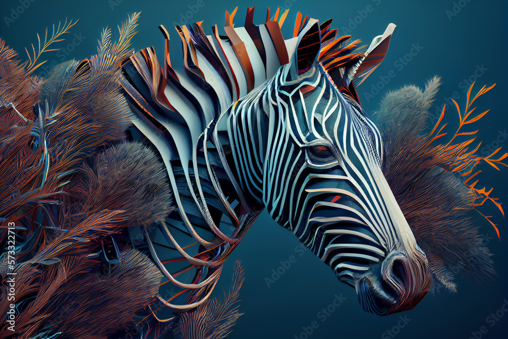 Poster beautiful abstract zebra background. generative ai technology.