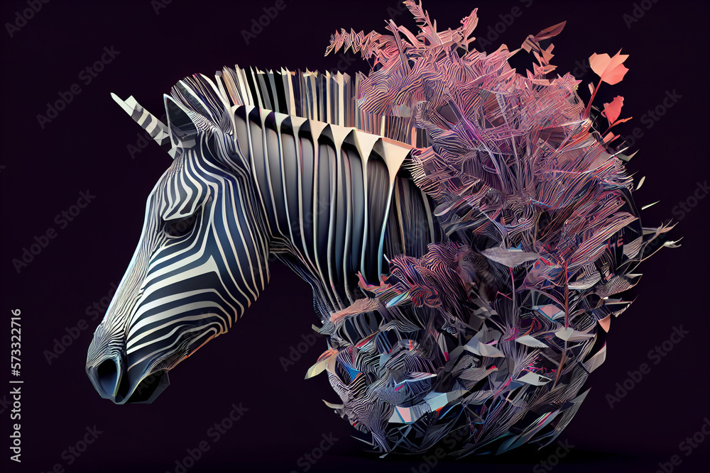 Poster beautiful abstract zebra background. generative ai technology.