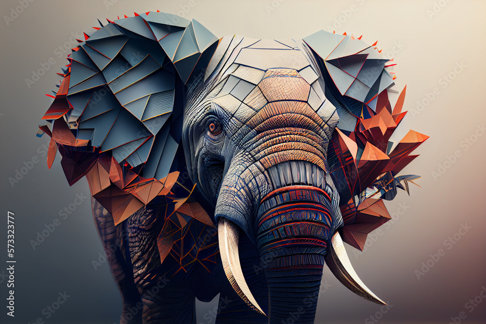 Aufkleber beautiful abstract elephant background. generative ai technology