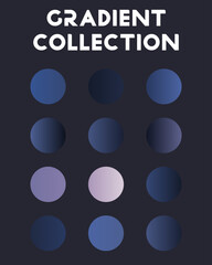 Fashionable color combination. Big collection of gradients. Vector illustration