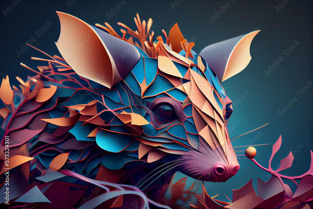 Poster beautiful abstract hedgehog background. generative ai technology