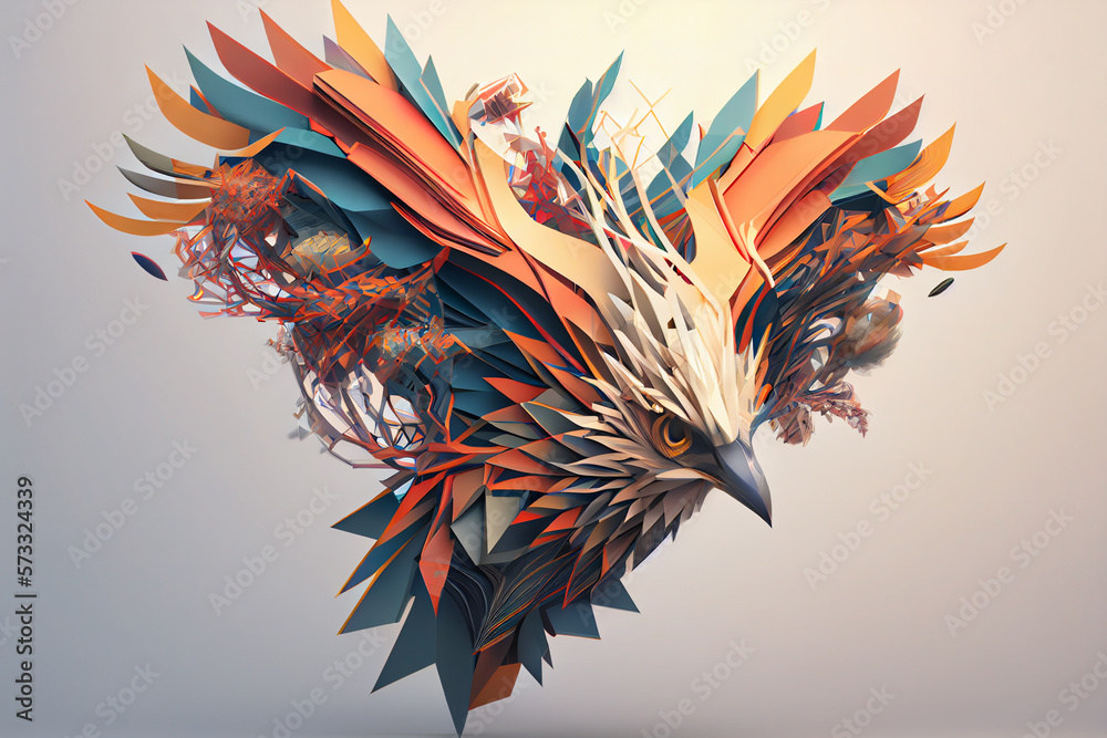 Aufkleber beautiful abstract eagle background. generative ai technology.