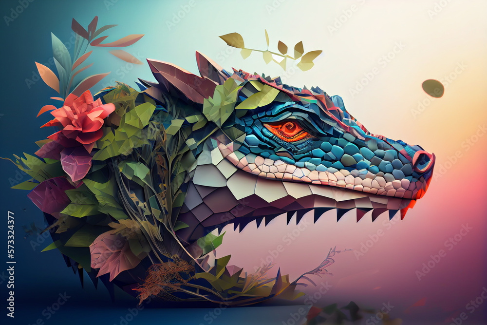 Aufkleber beautiful abstract crocodile background. generative ai technology