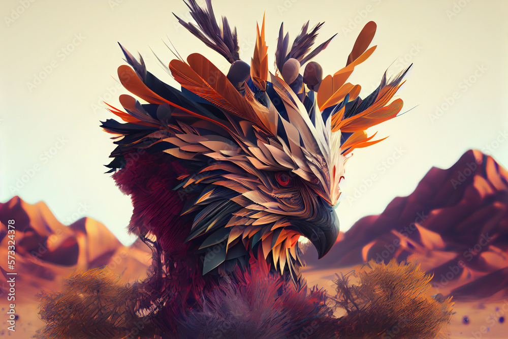 Aufkleber beautiful abstract eagle background. generative ai technology.