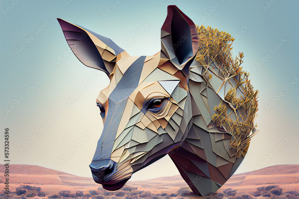 Aufkleber beautiful abstract kangaroo background. generative ai technology