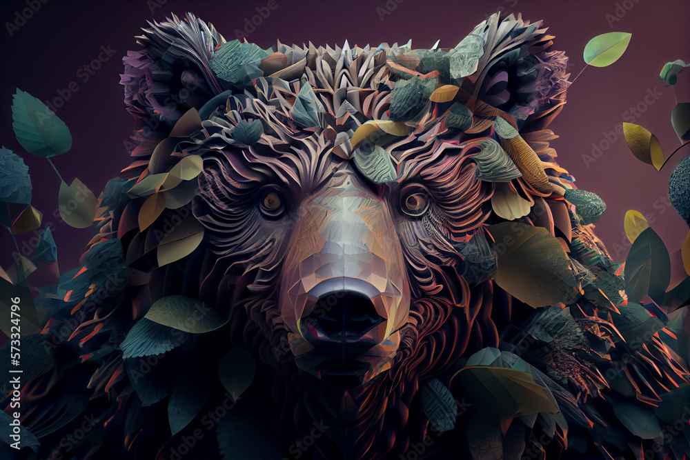 Poster beautiful abstract bear background. generative ai technology.