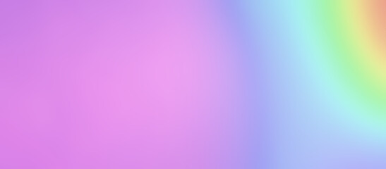 Long banner. Delicate gradient background - pale pink and rainbow colors. copy space.