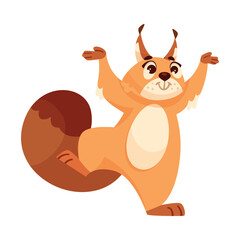 Funny Squirrel with Bushy Tail Showing Hug Gesture Expressing Emotion Vector Illustration