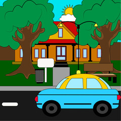 Naklejka premium illustration of a car
