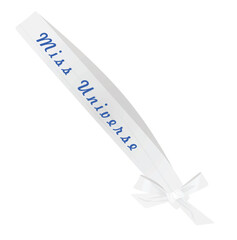 White Miss Universe ribbon. vector - obrazy, fototapety, plakaty
