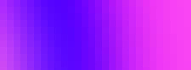 Long banner. bright gradient background - hot pink color turning into navy blue, pixel mosaic tile. copy space.