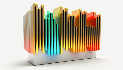 Obraz premium 3D equalizer graphic, Generative Ai.