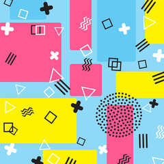 90s Pattern. Fun Background. Color Abstract Print.
