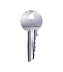 Realistic Silver Key Composition