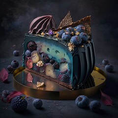 Elegant Fancy Decorated Cake - Generative AI