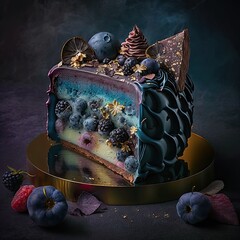 Elegant Fancy Decorated Cake - Generative AI