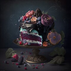 Elegant Fancy Decorated Cake - Generative AI