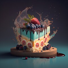 Elegant Fancy Decorated Cake - Generative AI