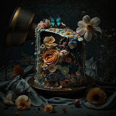 Elegant Fancy Decorated Cake - Generative AI