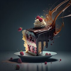 Elegant Fancy Decorated Cake - Generative AI