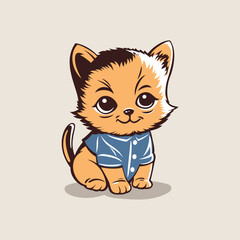 Cute little cat vector illustration. 