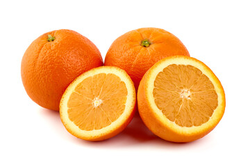 Oranges, isolated on white background.
