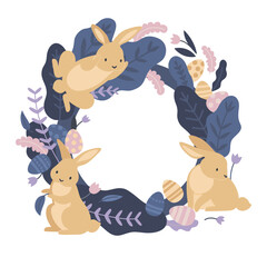 Rabbits Circle Frame Composition