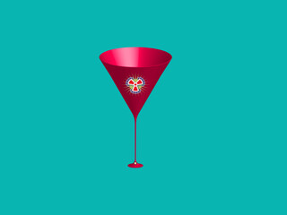 martini glass with red background. design elements - creative symbols.