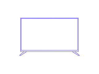 Fototapeta premium Template of slightly turned blank white lcd TV monitor or LED screen, realistic vector illustration isolated on white background. Television or computer display.
