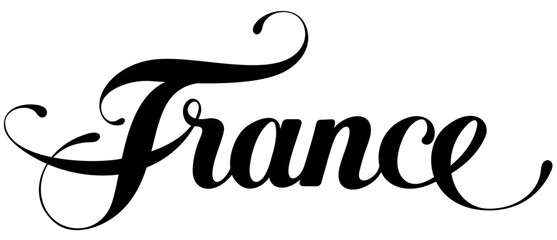 France - custom calligraphy text