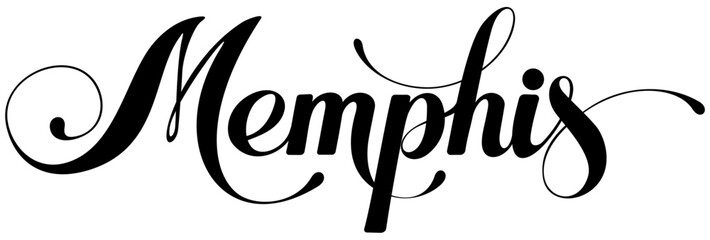Memphis - custom calligraphy text