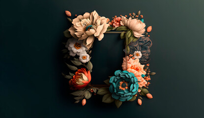 Naklejka premium Floral card for 8 March. March 8 women's day design. Women's day concept design for international woman celebration. Flowers frame. Template wedding invitation card.