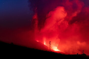 Naklejka na ściany i meble eruption of the volcano on the island of La Palma