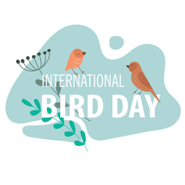 National Bird Day. Holiday concept. Template for background, banner, card, poster with text inscription. Vector EPS10 illustration