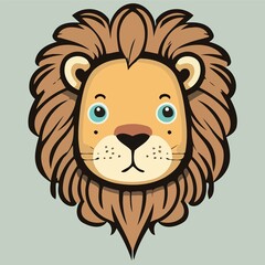 African lion mammal carnivore animal face created with Generative AI technology
