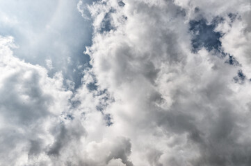 Beautiful Blue Sky. Cloudy. Use as a Background. Bright Sunny Day.
