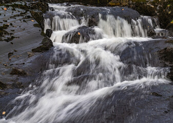 Fototapeta na wymiar Waterfall on the River Ogwen in Snowdonia